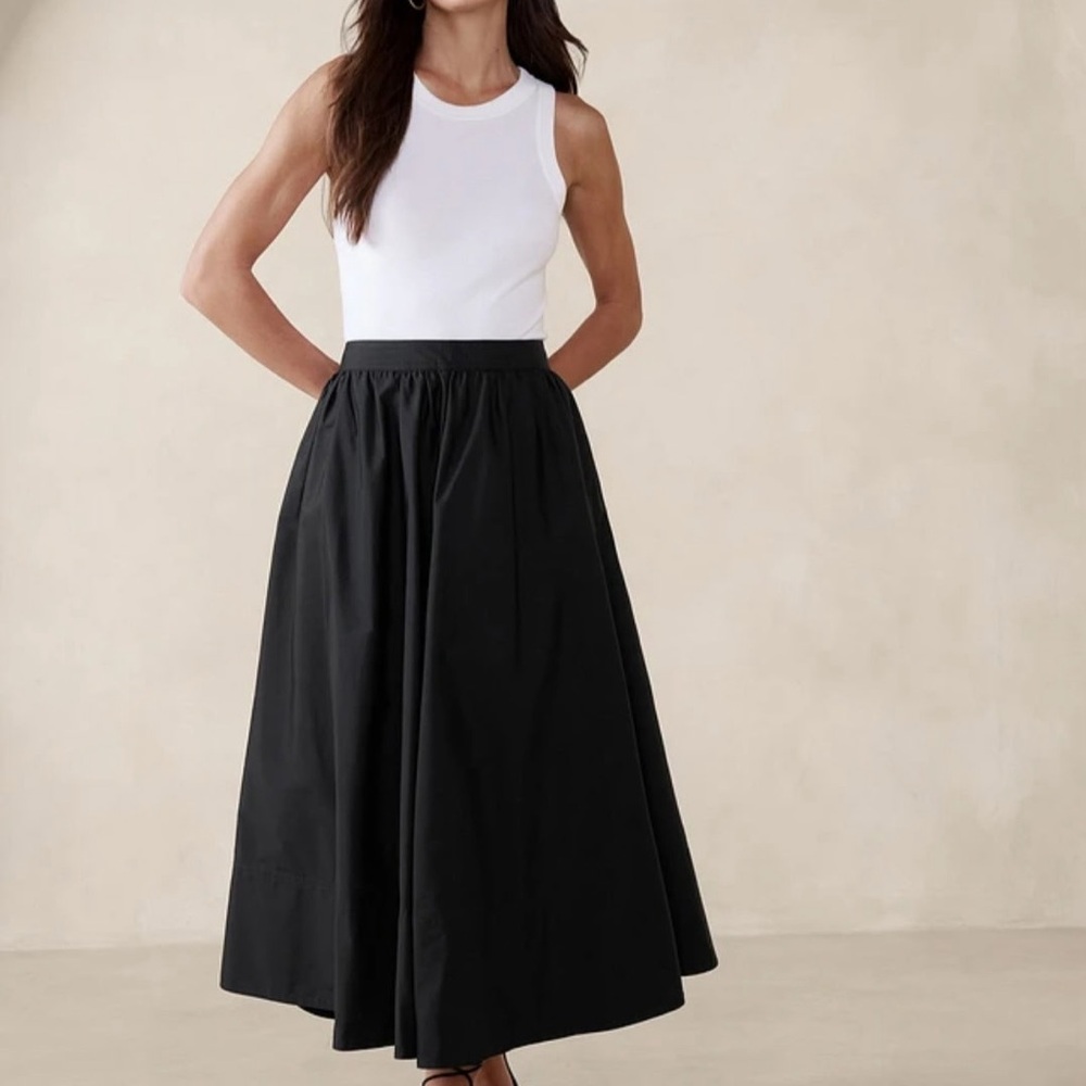 Banana Republic Black Midi Skirt